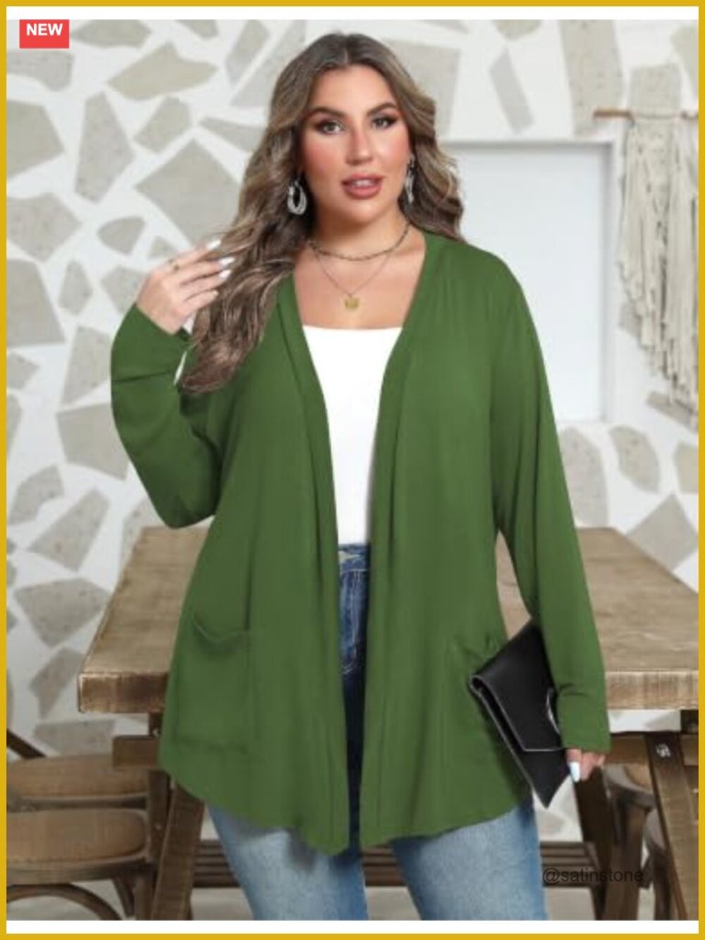 Plus Size Lightweight Cardigan Soft with Pockets 1X-5X - Picture 3 of 6